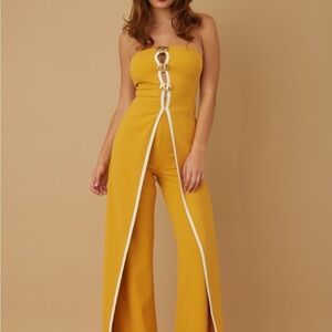 Double Flap Layer Strapless Jumpsuit